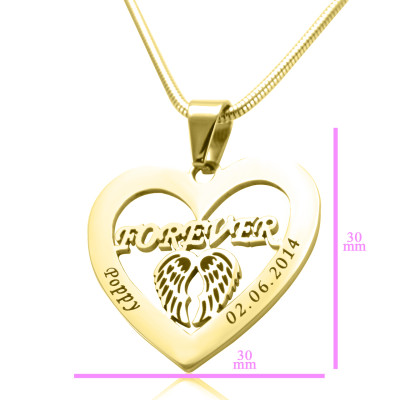 Personalised Angel in My Heart Necklace - 18CT Gold