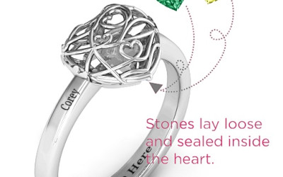 The Story Behind Our Caged Hearts Ring: 18ct White Gold & Personalized Birthstones