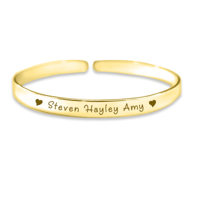 Personalised 8mm Endless Bangle - 18CT Gold