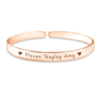 Personalised 8mm Endless Bangle - 18CT Rose Gold