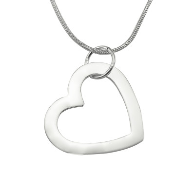 Solid White Gold Always in My Heart Necklace -