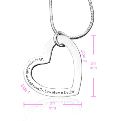 Solid White Gold Always in My Heart Necklace -