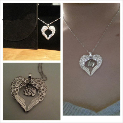 Solid White Gold Angels Heart -