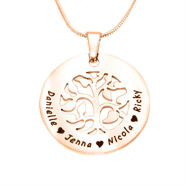 Personalised BFS Family Tree Necklace - 18CT Rose Gold