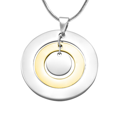 Solid Gold Circles of Love Name Necklace - TWO TONE
