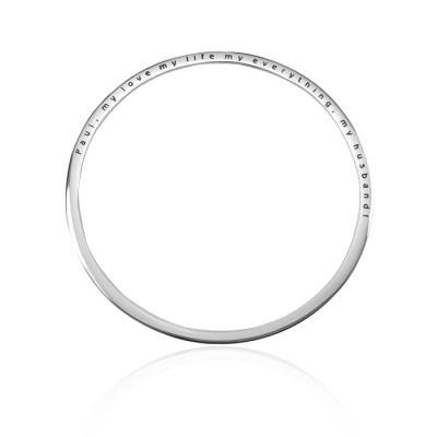 Solid White Gold Classic Bangle -