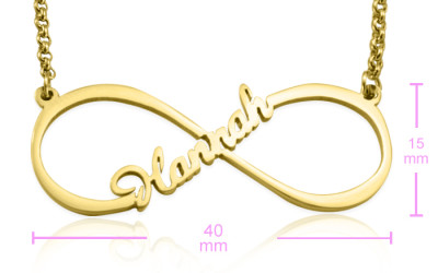 18CT Gold Personalised Infinity Name Necklace | Your Story, Crafted