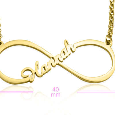 Personalised Single Infinity Name Necklace - 18CT Gold