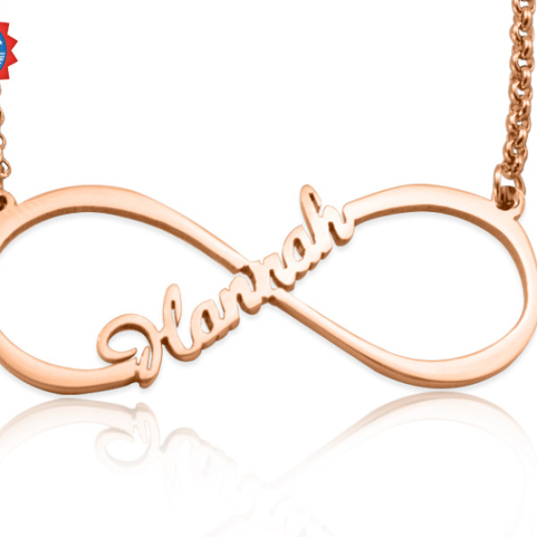 Personalised Single Infinity Name Necklace - 18CT Rose Gold