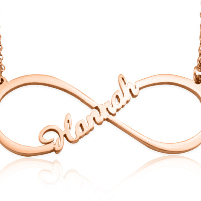 Personalised Single Infinity Name Necklace - 18CT Rose Gold