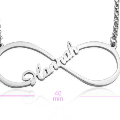 Solid Gold Single Infinity Name Necklace -