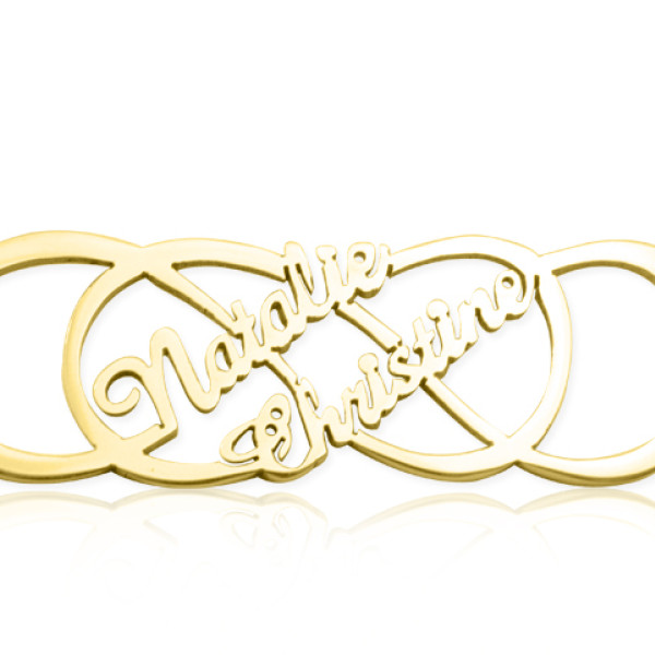 Personalised Infinity X Infinity Name Necklace - 18CT Gold