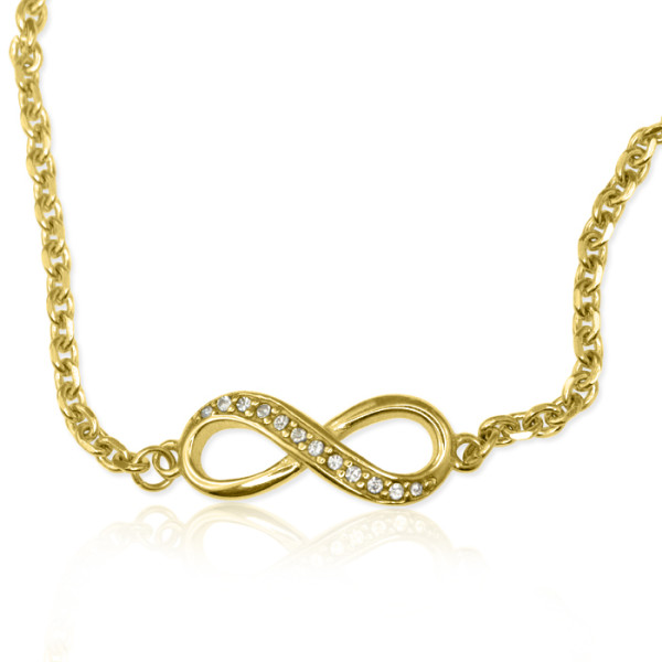 Personalised Crystal Infinity Bracelet/Anklet - 18CT Gold