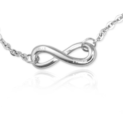 Solid White Gold Classic Infinity Bracelet/Anklet -