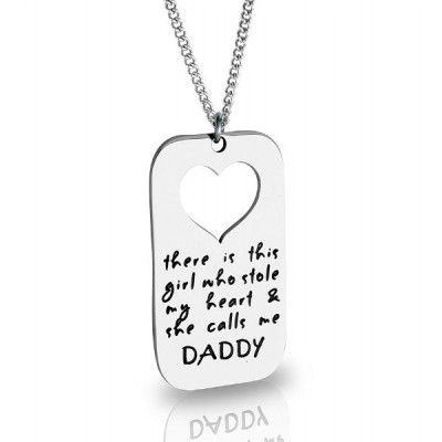 Solid Gold Dog Tag - Stolen Heart - Two Name Necklace s