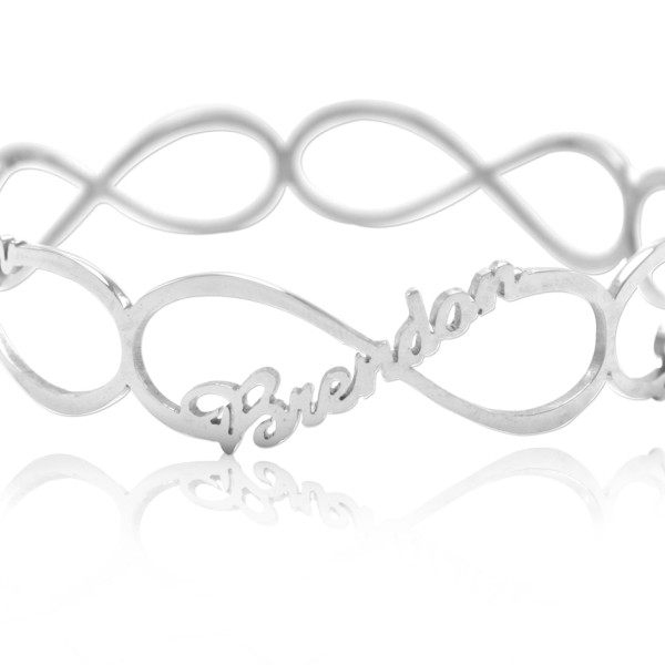 Solid White Gold Endless Single Infinity Bangle