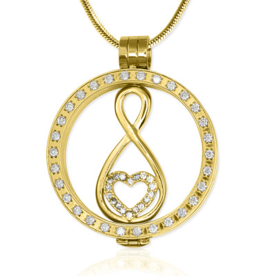 Personalised Gold Diamonte Necklace with - 18CT Gold Infinity