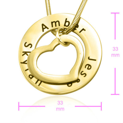 Personalised Heart Washer Necklace - 18CT Gold