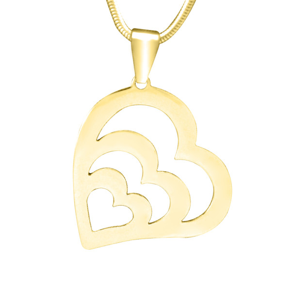 Personalised Hearts of Love Necklace - 18CT Gold