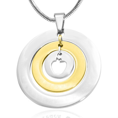 Solid Gold Circles of Love Name Necklace Teacher - TWO TONE