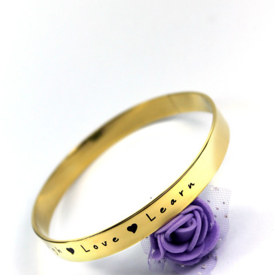 Personalised 8mm Endless Bangle - 18CT Gold