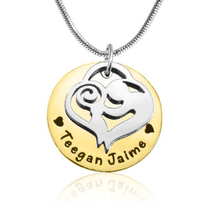 Solid Gold Mother's Disc Single Name Necklace - Two Tone