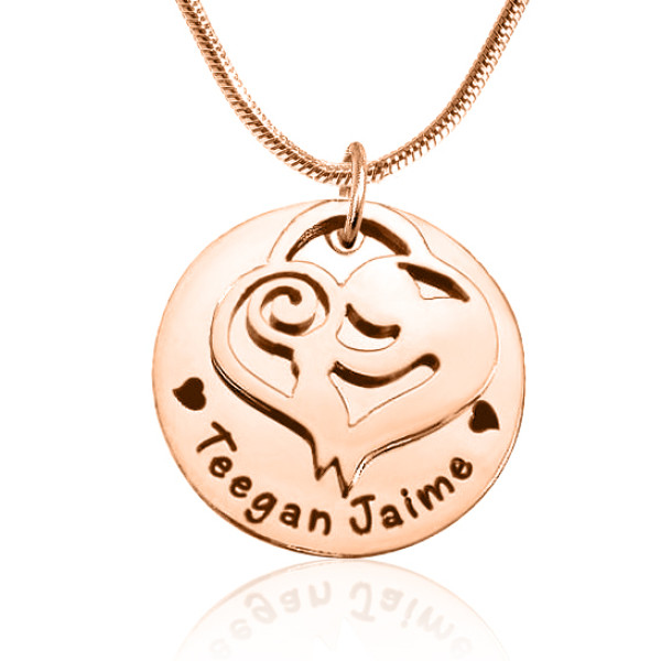 Personalised Mother's Disc Single Necklace - 18CT Rose Gold