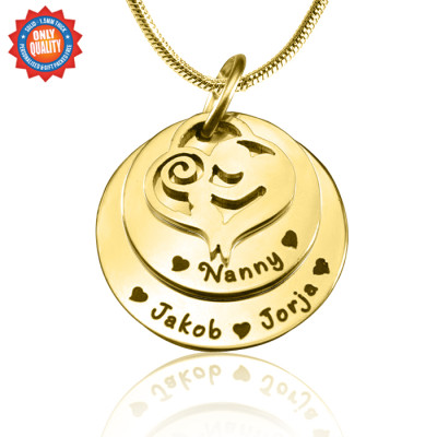 Personalised Mother's Disc Double Necklace - 18CT Gold