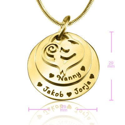 Personalised Mother's Disc Double Necklace - 18CT Gold