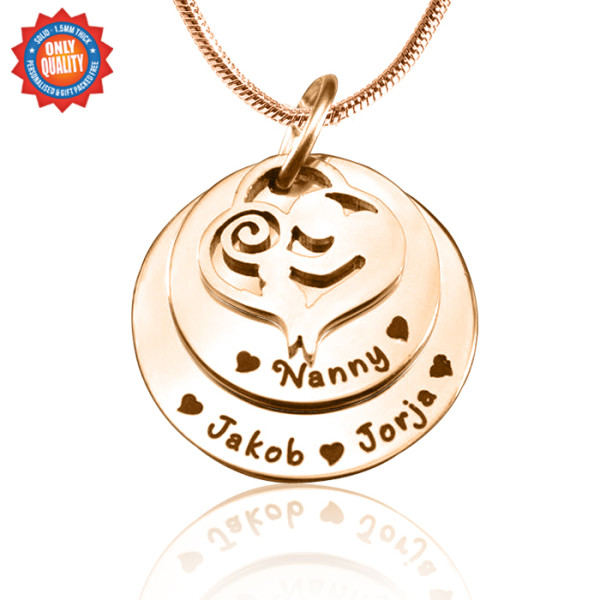 Personalised Mother's Disc Double Necklace - 18CT Rose Gold