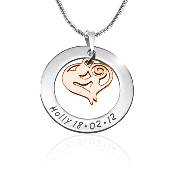 Personalised Mothers Love Necklace - Two Tone - Rose Gold
