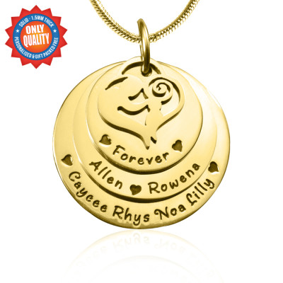 Personalised Mother's Disc Triple Necklace - 18CT Gold