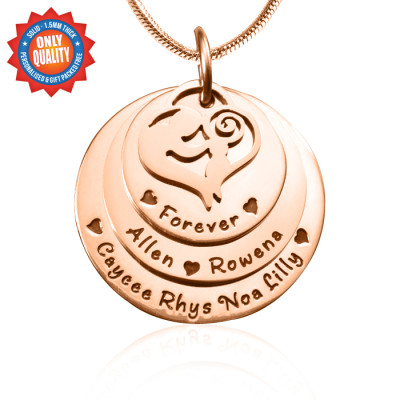 Personalised Mother's Disc Triple Necklace - 18CT Rose Gold