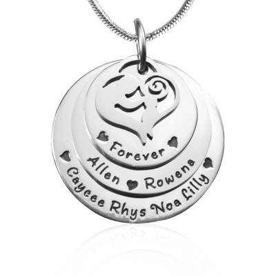 Solid Gold Mother's Disc Triple Necklace -