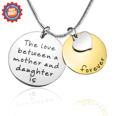 Solid Gold Mother Forever Name Necklace - Two Tone