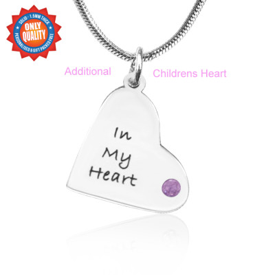 Solid White Gold Additional Childrens Heart Pendant