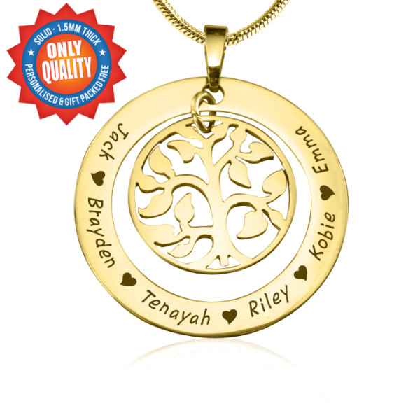 Personalised My Family Tree Necklace - 18CT Gold