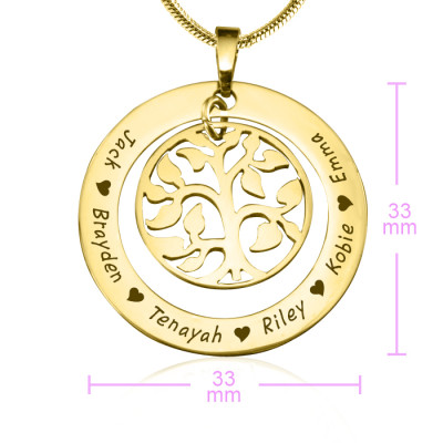 Personalised My Family Tree Necklace - 18CT Gold