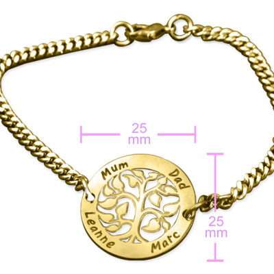 Personalised My Tree Bracelet - 18CT Gold