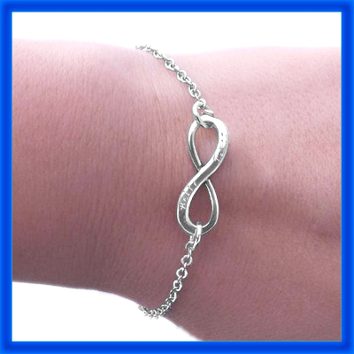 Solid White Gold Classic Infinity Bracelet/Anklet -