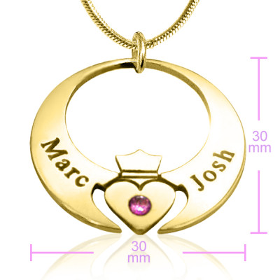 Personalised Queen of My Heart Necklace - 18CT Gold