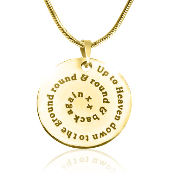 Personalised Swirls of Time Disc Necklace - 18CT Gold