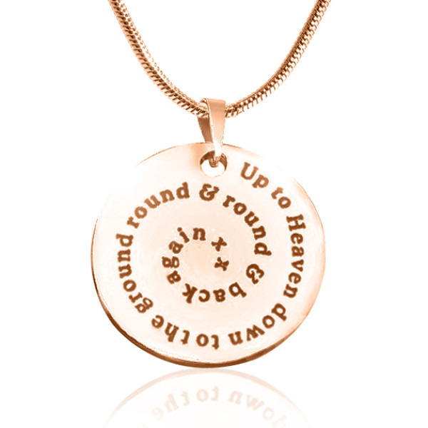 Personalised Swirls of Time Disc Necklace - 18CT Rose Gold