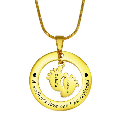 Personalised Cant Be Replaced Necklace - Single Feet 18mm - 18CT Gold