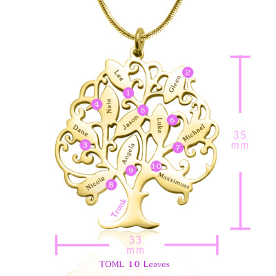 Personalised Tree of My Life Necklace 10 - 18CT Gold