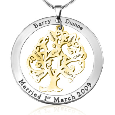 Personalised Tree of My Life Washer 7 - Two Tone - Gold Tree