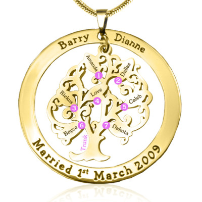 Personalised Tree of My Life Washer 7 - 18CT Gold