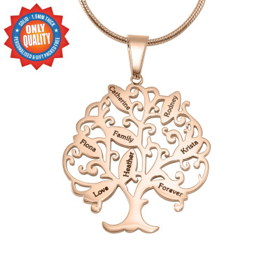 Personalised Tree of My Life Necklace 10 - 18CT Rose Gold