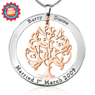Personalised Tree of My Life Washer 8 - Two Tone - Rose Gold Tree