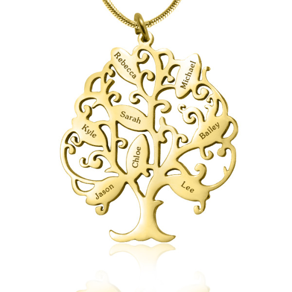 Personalised Tree of My Life Necklace 8 - 18CT Gold